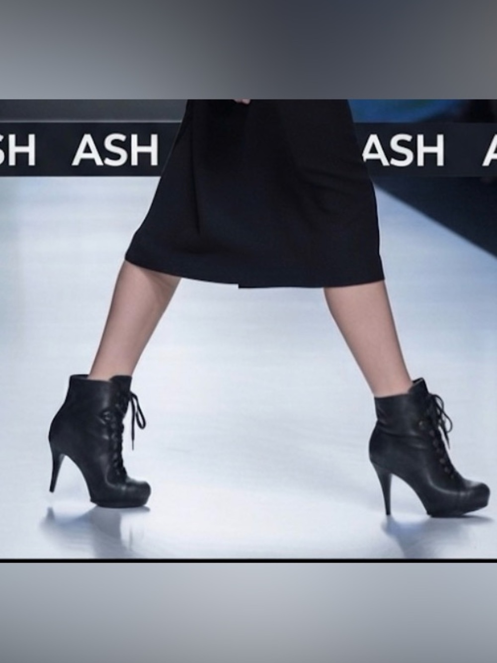 Authentic Ash black leather designer lace up ankle boots sz 9.5